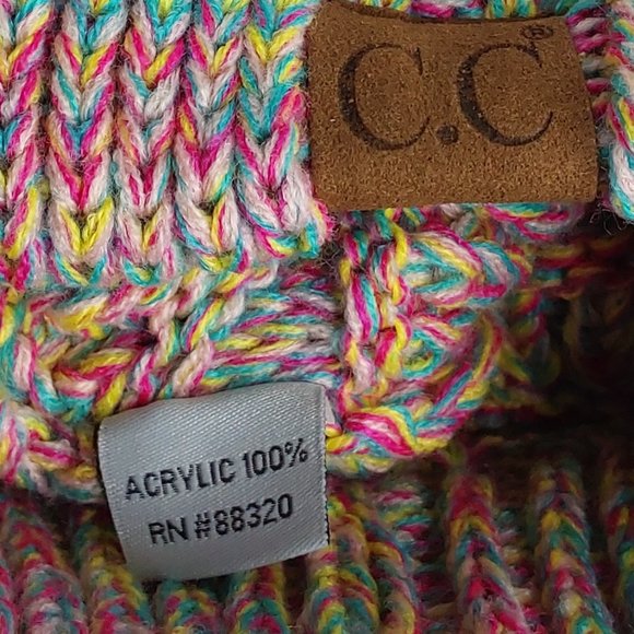 C.C BEANIE HAT VARIEGATED STRIPE MULTI ADULT - Picture 9 of 13